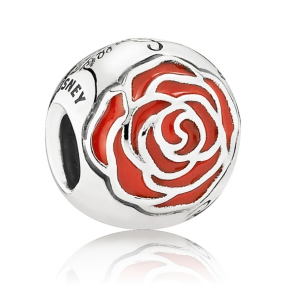 Pandora Sterling Silver Belle's Enchanted Rose Disney Princess Charm 791575en09 - Picture 1 of 5